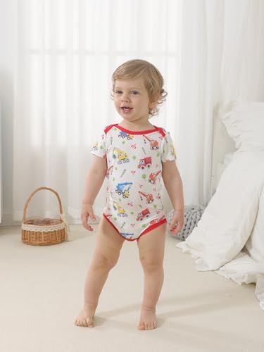 Kids Rayon of Bamboo Pajamas Set Short Sleeve Button Shorts Ages 0-24 - Image 5