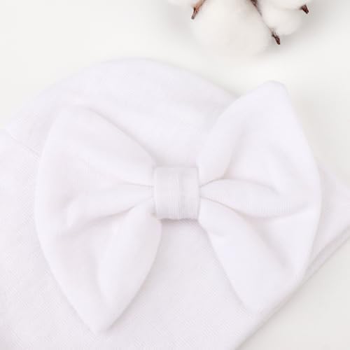 Newborn Baby Hats and Mittens Set Infant Bow Beanie Cap Toddler Gloves Newborn - Image 4