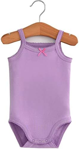 Girls Spaghetti Strap Bodysuit Sleeveless Tank Top Cotton One-Pieces Pack of - Image 3