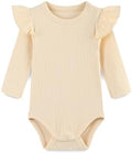 Baby Girl Knit Ruffle Outfit Clothes Ribbed 100% Organic Cotton Solid Color by Unknown