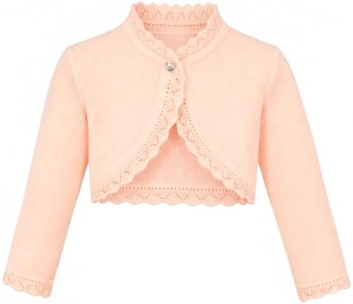 Lilax Little Girls' Knit Long Sleeve Button Closure Bolero Cardigan Shrug by Lilax