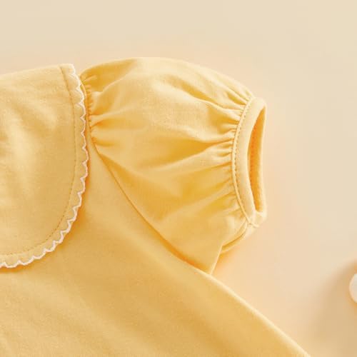 Baby Boy Girl Bubble Romper Short Sleeve Collar Summer Bodysuit - Image 5