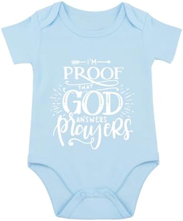 listery I'M Proof That God Answers Prayers Baby Bodysuit Baby Religious Infant by listery