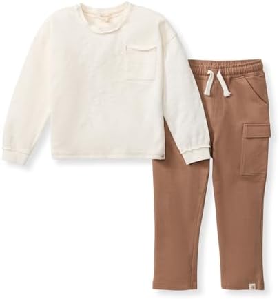 Burt's Bees Baby Boys Shirt and Pant Set, Long Sleeve Top & Bottom Outfit Bundle by BurtsBeesBaby