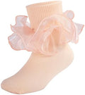 Girls Ruffle Socks Double Lace Turn Cuff Frilly Church Dress Socks by MKYSZLTSOCKS-EnjoyComfort