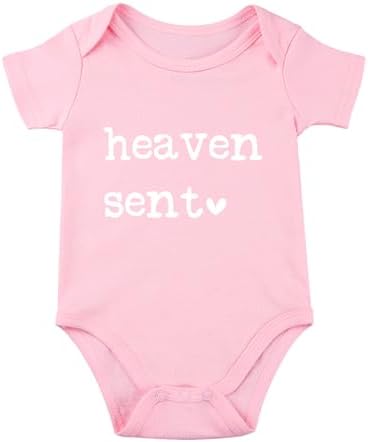 Heaven Sent Baby Bodysuit Religious Pregnancy Announcement Baby Romper Unisex by Unknown