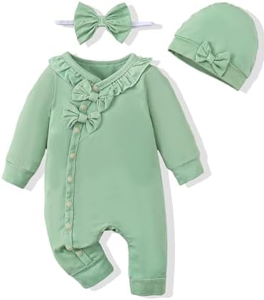 Mikrdoo Newborn Baby Girl Clothes Long Sleeve Romper by Mikrdoo