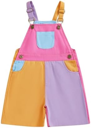Fernvia Toddler Kids Baby Girl Boy Contrast Color Overalls Shorts Clothes by Fernvia
