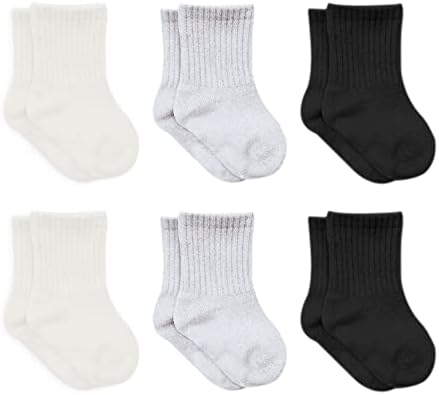 bistyle Baby Grip Ankle Socks 6 Pairs | Newborn Infant Toddlers Sock Organic by bistyle