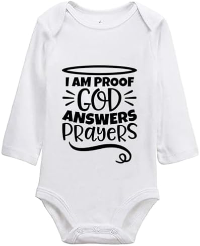 listery I'M Proof That God Answers Prayers Baby Bodysuit Baby Religious Infant by listery