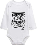 listery I'M Proof That God Answers Prayers Baby Bodysuit Baby Religious Infant by listery