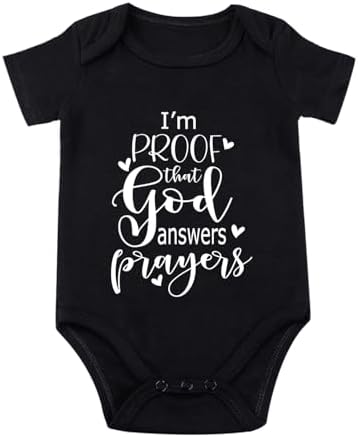 listery I'M Proof That God Answers Prayers Baby Bodysuit Baby Religious Infant by listery
