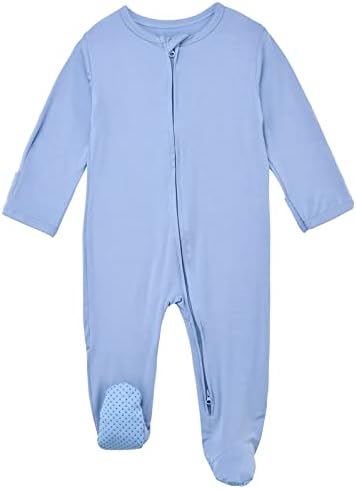 Aablexema Baby Rayon of Bamboo Footed Pajamas Zipper - Image 2