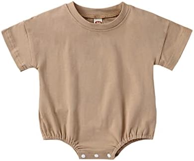 Baby Boy Girl Bubble Romper Infant Plain Oversize T-shirt Bodysuit by Merqwadd