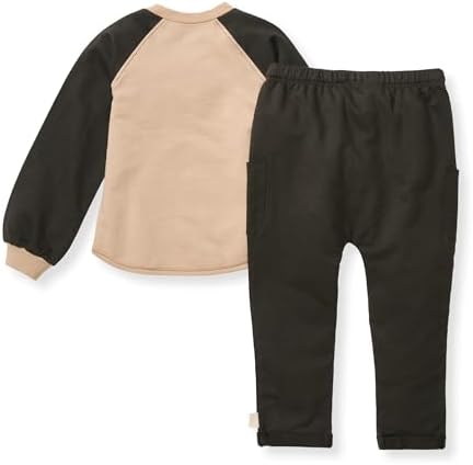 Burt's Bees Baby Boys Shirt and Pant Set, Long Sleeve Top & Bottom Outfit Bundle - Image 2