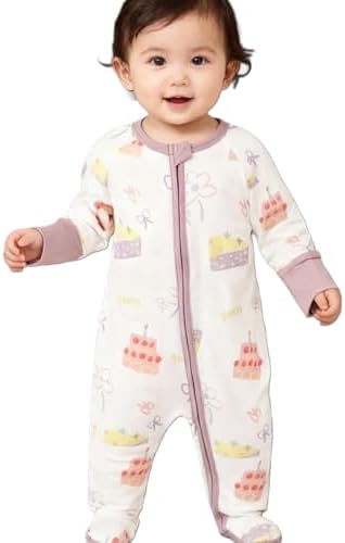 Aablexema Baby Rayon of Bamboo Footed Pajamas Zipper - Image 2