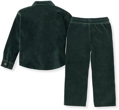 Burt's Bees Baby Boys Shirt and Pant Set, Long Sleeve Top & Bottom Outfit Bundle - Image 2
