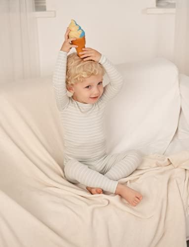 AVAUMA Stripe Pattern Baby Boys Girls Pajama Set Kids Toddler Snug fit Ribbed - Image 3