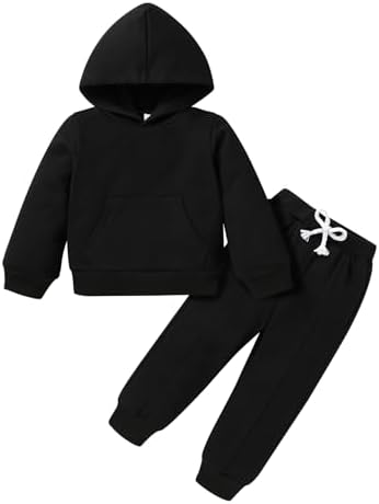 YOUNGER TREE Baby Clothes for Girls Boy Solid Color Hoodie and Sweatpants by YOUNGERTREE