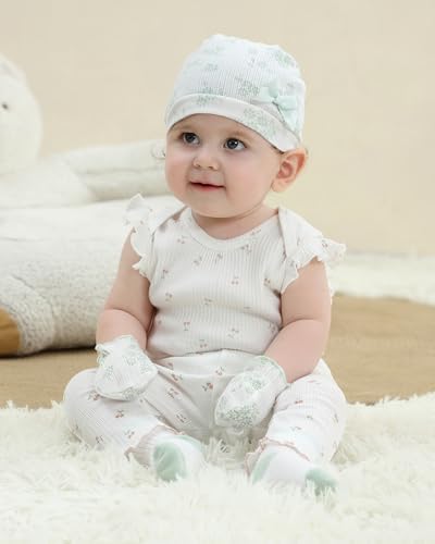 Baby Hats Mittens and Socks Set Soft Cotton Newborn Hat Glove - Image 3
