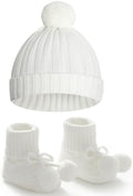 Baby Hats and Booties Set Newborn Knit Pompom Beanie Caps Shoes Winter by WuguguBabyClothes