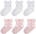 Baby Girl Socks, Ruffle Grip Bows, Toddler Newborn Infant, 6 Pairs by Unknown