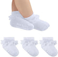 Baby Girl Ruffle Socks with Grips Lace Frilly Ankle Dress Socks by MKYSZLTSOCKS-EnjoyComfort