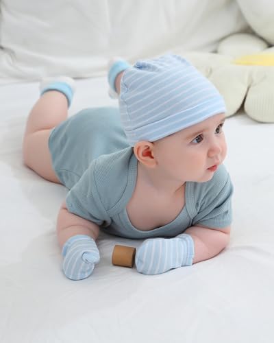 Baby Hats Mittens and Socks Set Soft Cotton Newborn Hat Glove - Image 3