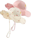 HONGTEYA Baby Sun Hat Muslin Wide Brim Toddler Girl Beach Bucket Hat by HONGTEYA