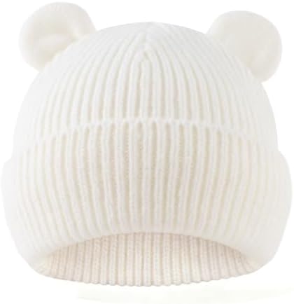 Bear Baby Beanie Knitted Baby Winter Hat Infant Toddler Boys Girls Beanie by MniJiza