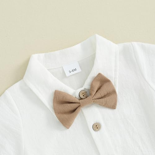 PUHHAPIEY Baby Boy Gentleman Wedding Outfit Dress Romper Suspender Pants | 0 3 - Image 4