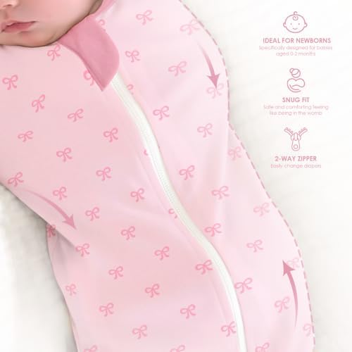Baby Swaddle 0-2 Months, Cotton Arm-In Zipper Sleep Sack, Wearable Blankets Wrap - Image 5