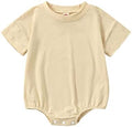 Baby Boy Girl Bubble Romper Infant Plain Oversize T-shirt Bodysuit by Merqwadd