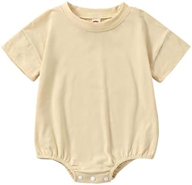 Baby Boy Girl Bubble Romper Infant Plain Oversize T-shirt Bodysuit by Merqwadd