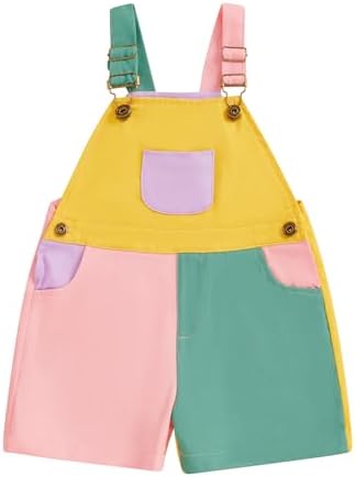 Fernvia Toddler Kids Baby Girl Boy Contrast Color Overalls Shorts Clothes by Fernvia