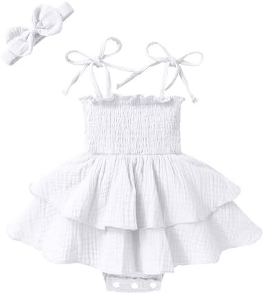 YOUNGER TREE Baby Girl Clothes Infant Summer Romper Dress Sleeveless Bodysuit by YOUNGERTREE