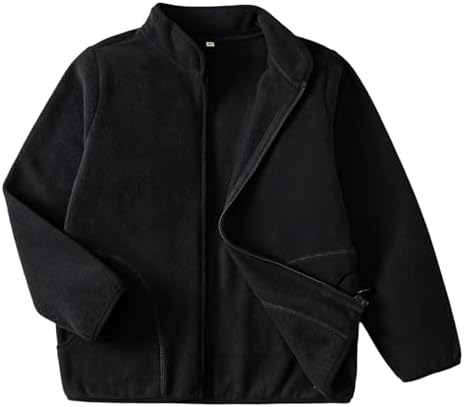 Toddler Boys Girls Fleece Jacket Lightweight Fall Spring 2-12 Years by EIGIOO