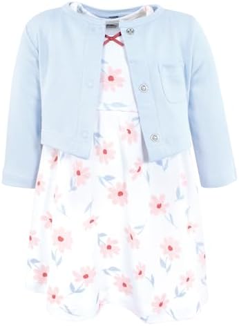Hudson Baby Infant and Toddler Girls Cotton Dress and Cardigan Set by HudsonBaby
