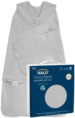 HALO Sleepsack Swaddle 100% Organic Cotton Newborn 1-Piece Gift Set by HALO