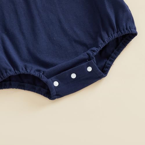 Baby Boy Girl Bubble Romper Short Sleeve Collar Summer Bodysuit - Image 6
