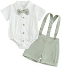 PUHHAPIEY Baby Boy Gentleman Wedding Outfit Dress Romper Suspender Pants | 0 3 by PUHHAPIEY