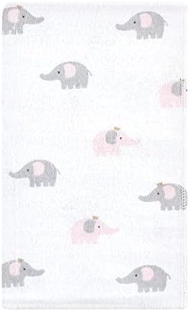 Luvable Friends Hudson Baby Flannel Burp Cloths 10pk, Elephant Serenity Pink - Image 2