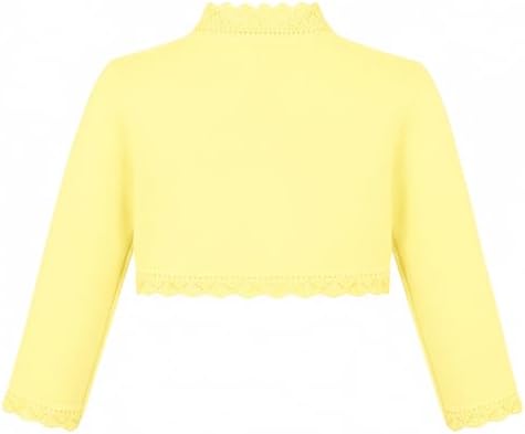 Lilax Little Girls' Knit Long Sleeve Button Closure Bolero Cardigan Shrug - Image 2