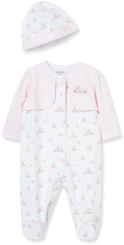 Little Me Clothes for Baby Girls 100% Cotton Scratch-Free Tag Footed One-Piece by LittleMeChildrensApparel