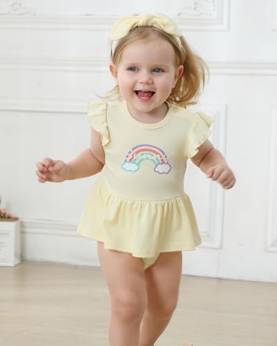 Baby Girls Romper Summer Ruffled Sleeve Bodysuit Dresses Infant Girl Clothes - Image 5