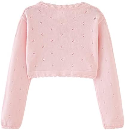 Toddler Girls Cardigan Sweater Bolero Shrug Baby Kids Long Sleeve Cropped Dress - Image 6