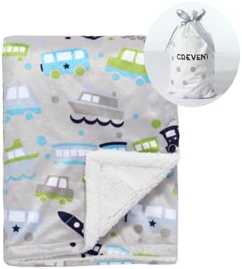 CREVENT Minky Baby Blanket for Girls Boys, Soft Plush Receiving Blanket for by CREVENT