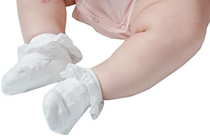 EPEIUS Baby Girl Ruffle Socks, Eyelet Frilly Lace Socks - Image 2