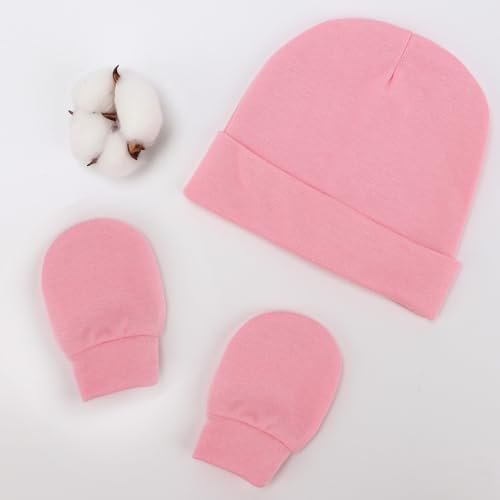 Newborn Baby Hats and Mittens Set Infant Beanie Cap Toddler Gloves Newborn - Image 5