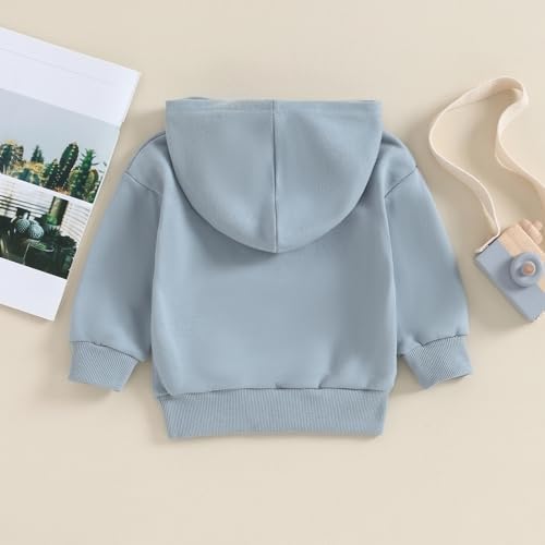 Toddler Baby Boy Girl Hoodies Solid Color Long Sleeve Kangaroo Pocket Hooded - Image 4